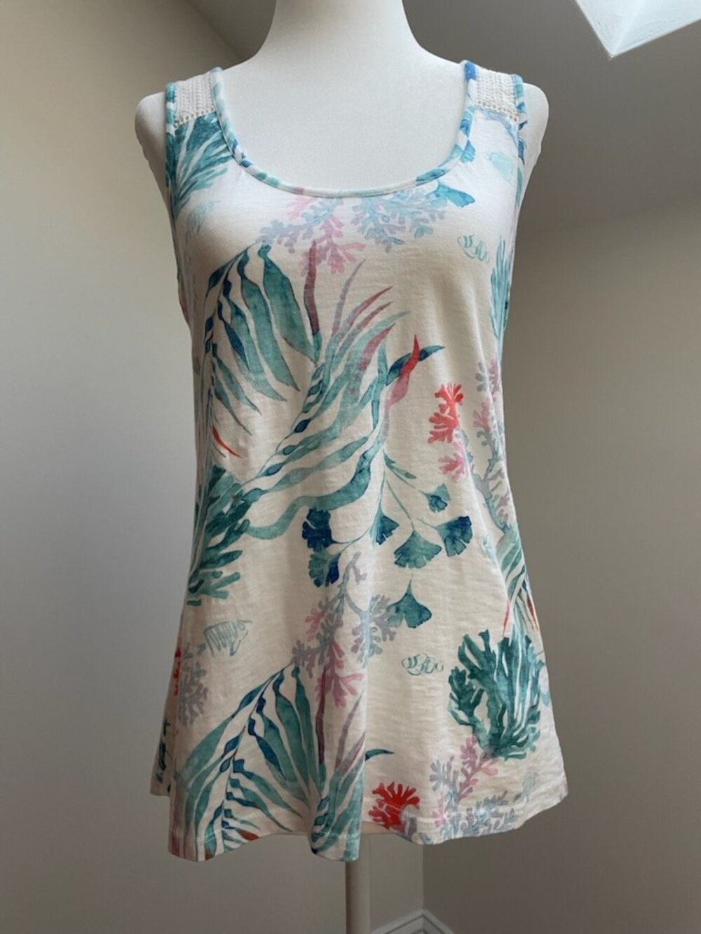 Fat Face Marine Themed Scoop Neck Cotton Tank Top US Size 4